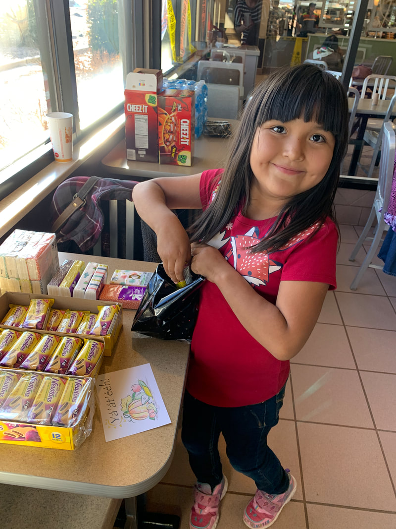 CVT volunteer with donations