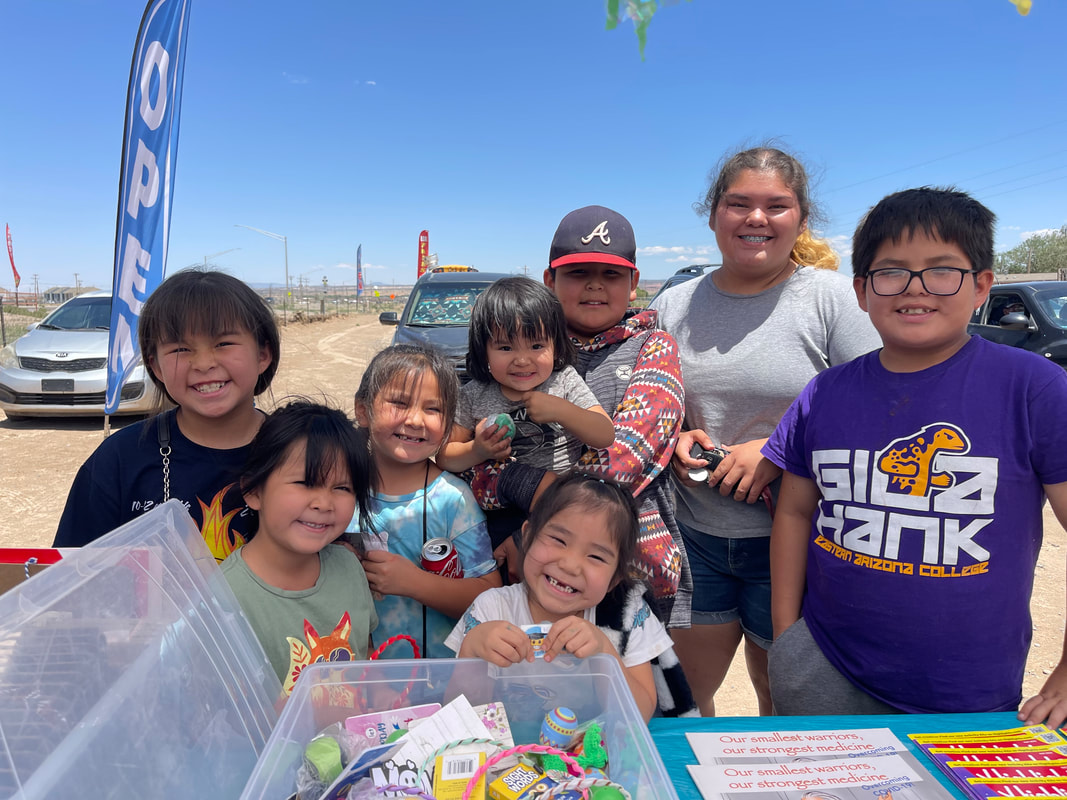 Kids visiting the bookmobile at open house