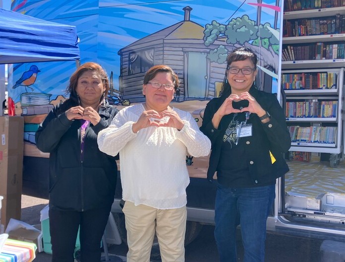 Heart decorations at open house event