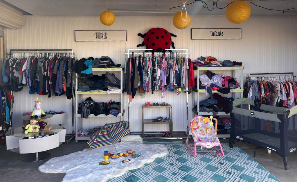 Thrift store children and infants section